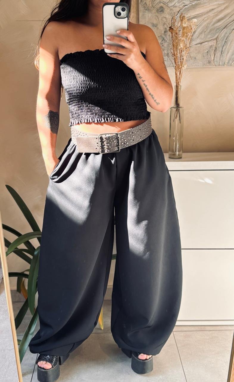 PANTALON BALLON BAGGY SASTRERO NEGRO