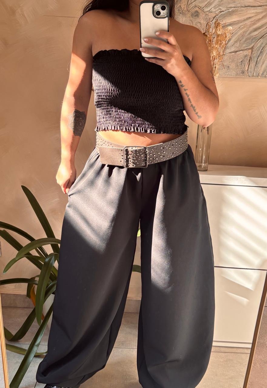 PANTALON BALLON BAGGY SASTRERO NEGRO