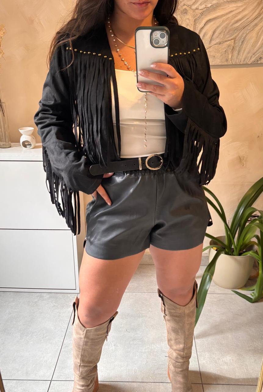 Chaqueta Gamuza Negra
