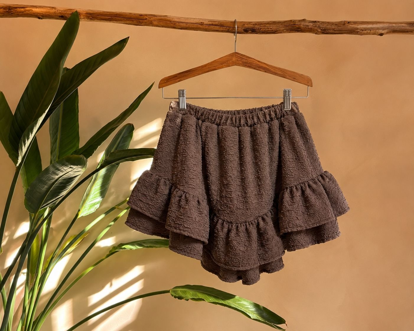 Falda Pantalón Volado Chocolate