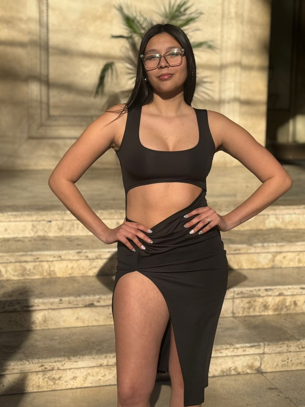 Vestido corto corte en cintura