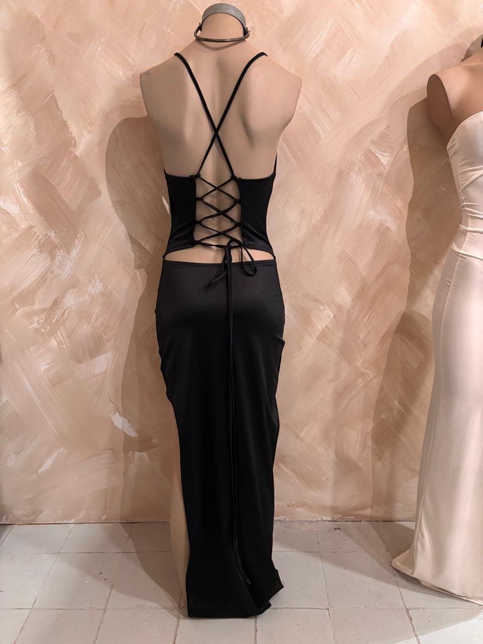 Vestido Negro Satinado